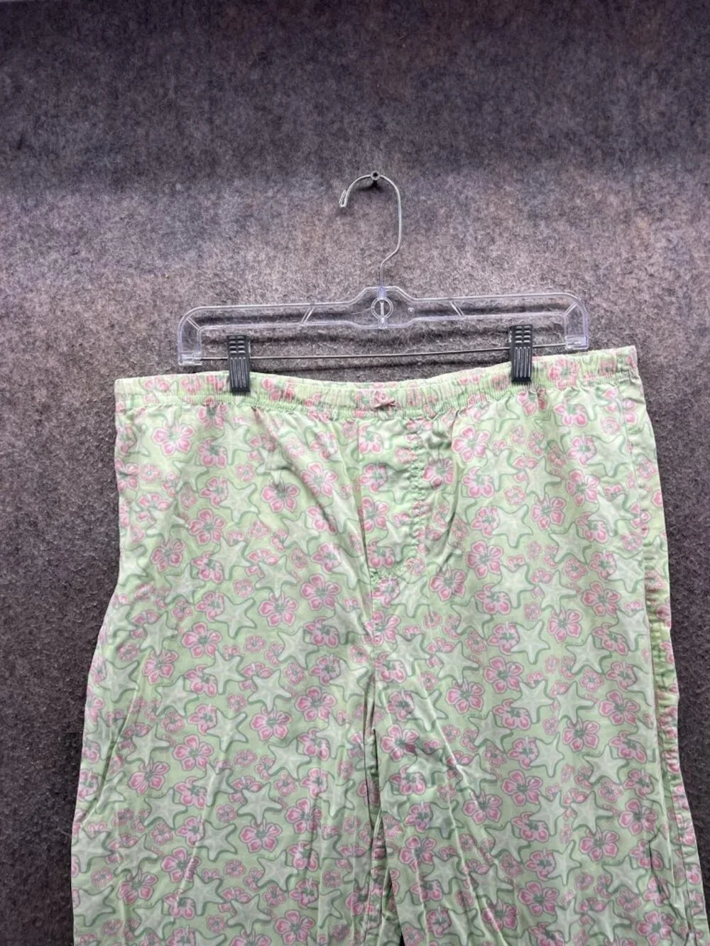 Vineyard Vines Sweatpants Women Medium Green Floral Cotton Pull On Lounge Pants